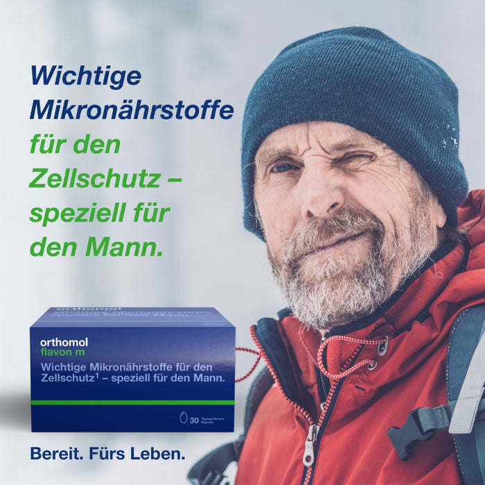 Orthomol Flavon m - wichtige Mikronährstoffe für den Zellschutz - speziell für den Mann - mit Selen, Zink und Omega-3-Fettsäuren, 30 St. Tagesportionen