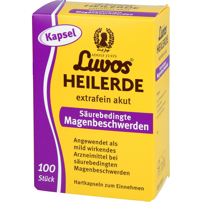 Luvos Heilerde extrafein akut Hartkapseln bei säurebedingten Magenbeschwerden, 100 pcs. Capsules