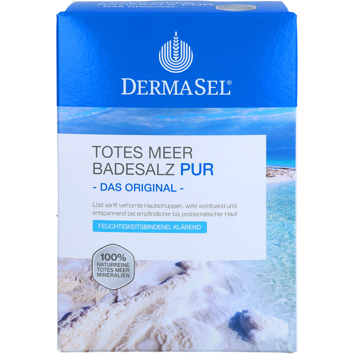 DermaSel Totes Meer Badesalz Pur feuchtigkeitsbindend und klärend, 1500 g Salz