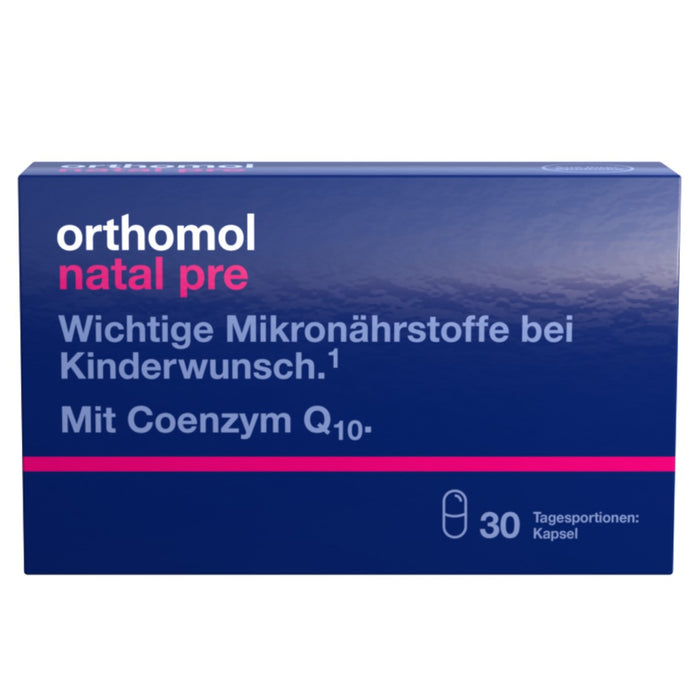 Orthomol Natal pre für Frauen mit Kinderwunsch - mit Vitamin B12, Folsäure und Zink - Unterstützung der Fruchtbarkeit, 30 St. Tagesportionen