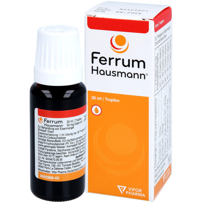 Ferrum Hausmann Tropfen zur Behandlung von Eisenmangel, 30 ml Solution