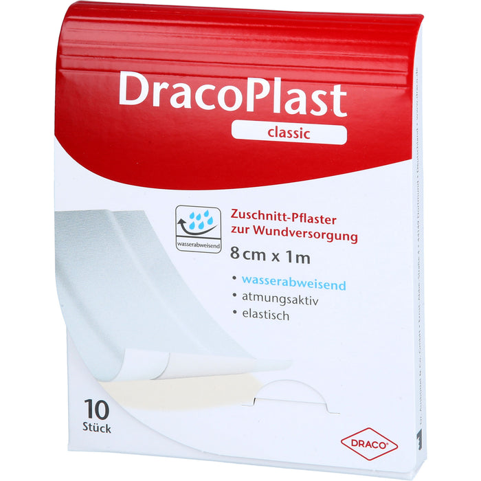 DracoPlast  Classic Pflaster 8 cm x 1 m weiß wasserabweisend und zuschneidbar, 1 pcs. Patch