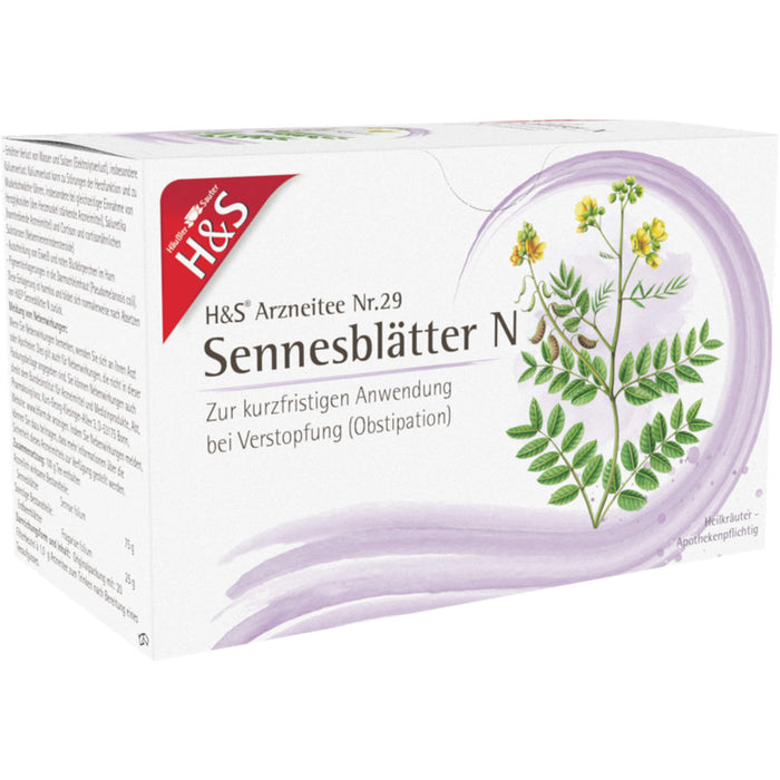 H&S Sennesblätter N Arzneitee Nr. 29 bei Verstopfung, 20 St. Filterbeutel