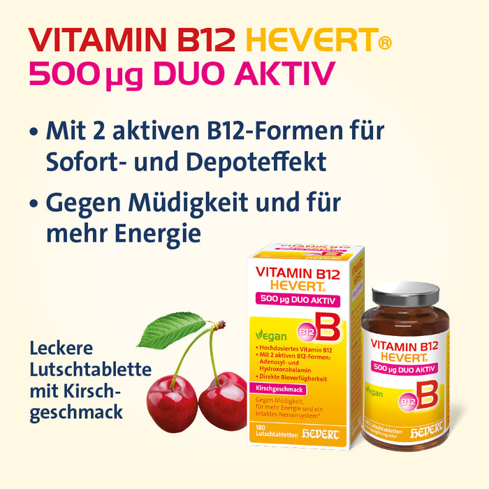 Vitamin B12 Hevert 500 µg Duo Aktiv, 180 pcs. Tablets