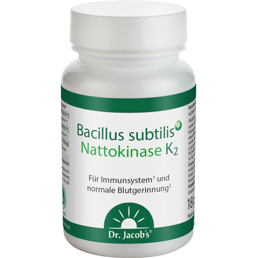 Dr. Jacob's Bacillus subtilis plus Nattokinase-Enzym Vitamin K2 Kapseln für Immunsystem und normale Blutgerinnung, 60 St. Kapseln