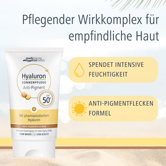 Medipharma Cosmetics Hyaluron Sonnenpflege Anti-Pigment LSF 50+, 50 ml Creme