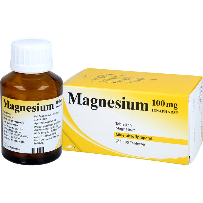 JENAPHARM Magnesium 100 mg Tabletten, 100 pc Tablettes