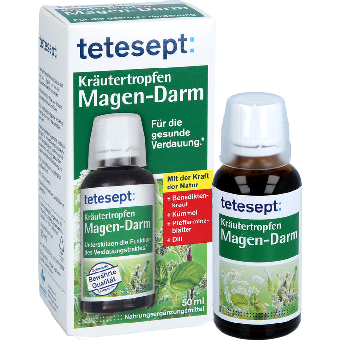 Tetesept Kräutertropfen Magen-Darm für die gesunde Verdauung, 50 ml Solution