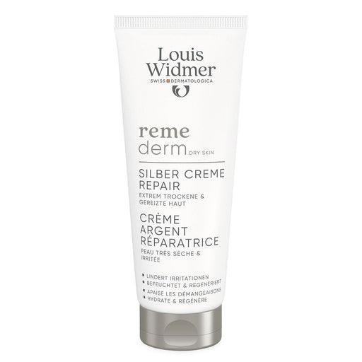 Louis Widmer Remederm Silber Creme Repair ohne Parfum für extrem trockene und gereizte Haut, 75 ml Creme