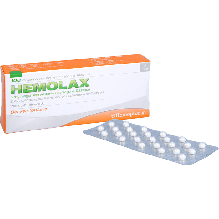 Hemolax 5 mg Tabletten bei Verstopfung, 100 pc Tablettes