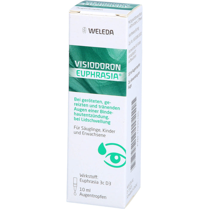 WELEDA Visiodoron Euphrasia Augentropfen bei geröteten, gereizten und tränenden Augen, 10.0 ml Lösung
