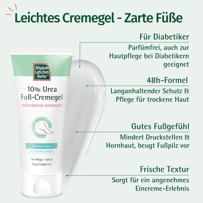 ALLGÄUER LATSCHENKIEFER 10% Urea Fuß Cremegel, 100 ml Crème