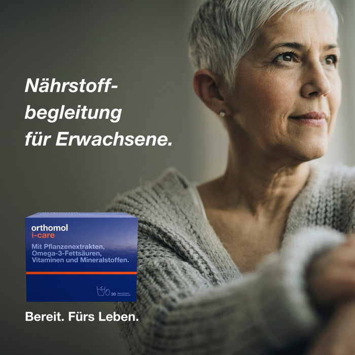 Orthomol i-CAre - Nahrungsergänzungsmittel mit Pflanzenextrakten, Omega-3-Fettsäuren, Vitaminen und Mineralstoffen - Granulat/Kapseln, 30 St. Tagesportionen