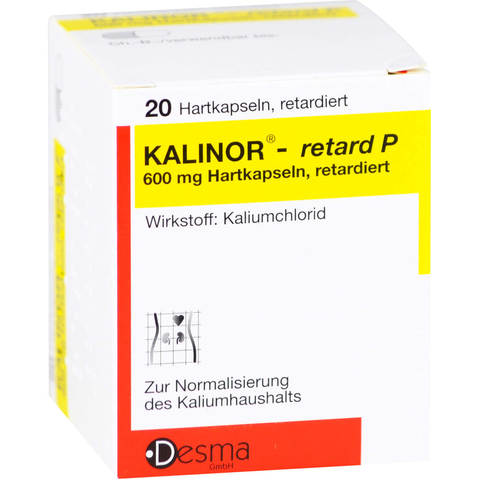 Kalinor-retard P 600 mg Hartkapseln zur Normalisierung des Kaliumhaushalts, 20 pc Capsules