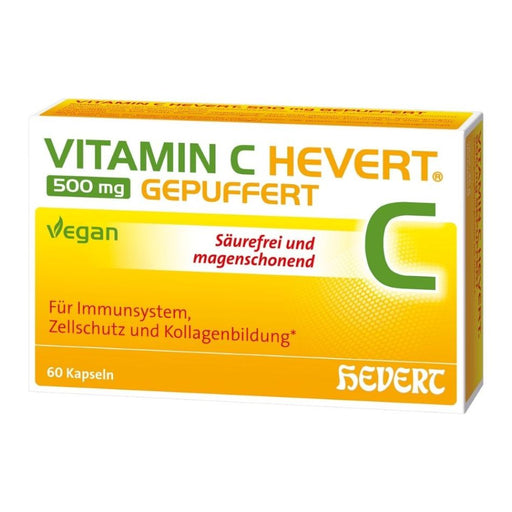 Vitamin C Hevert 500 mg gepuffert als magenfreundliches Multi-Talent für die Gesundheit, 60 St. Kapseln