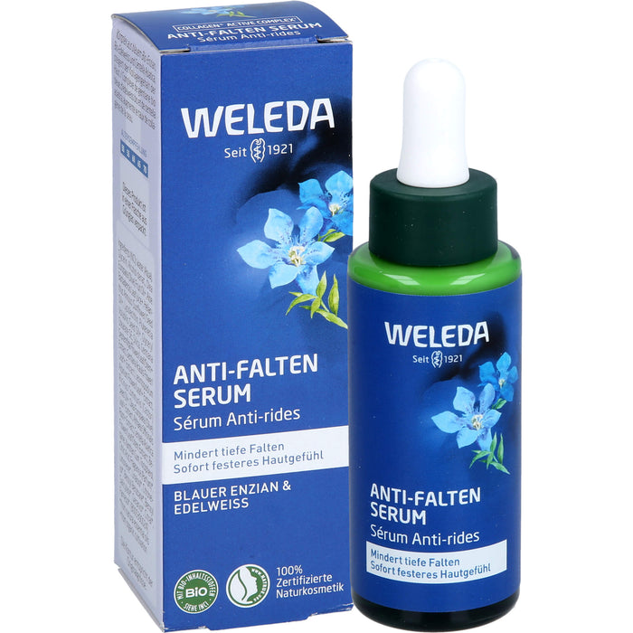 WELEDA Anti-Falten Serum mindert tiefe Falten für ein sofort festeres  Hautgefühl, 30 ml Lösung