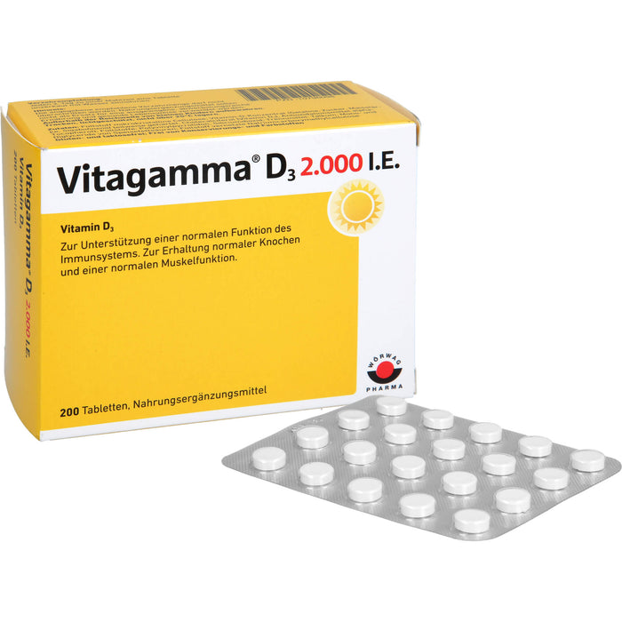 Vitagamma D3 2,000 I.E.Vitamin D3 NEM, 200 St TAB