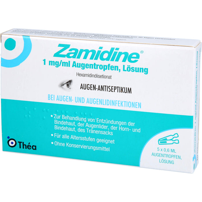 Zamidine 1 mg/ml Augentropfen bei Augen- und Augenlidinfektionen, 5 pc Récipients à dose unique