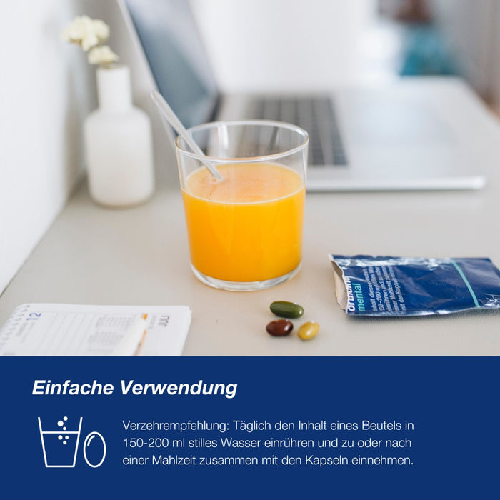 Orthomol Mental - für Gehirn, Konzentration und Gedächtnis - mit Pantothensäure und Omega-3-Fettsäuren - Granulat/Kapseln, 30 St. Tagesportionen