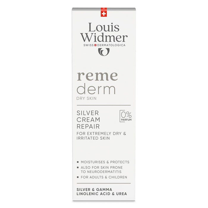 Louis Widmer Remederm Silber Creme Repair ohne Parfum für extrem trockene und gereizte Haut, 75 ml Crème
