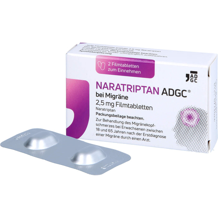 ADGC Naratriptan bei Migräne 2,5 mg Filmtabletten, 2 pc Tablettes