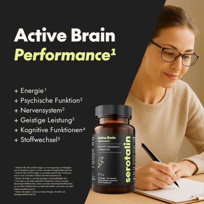 Serotalin Active Brain Performance Kapseln für Energie und Nervensystem, 60 pcs. Capsules