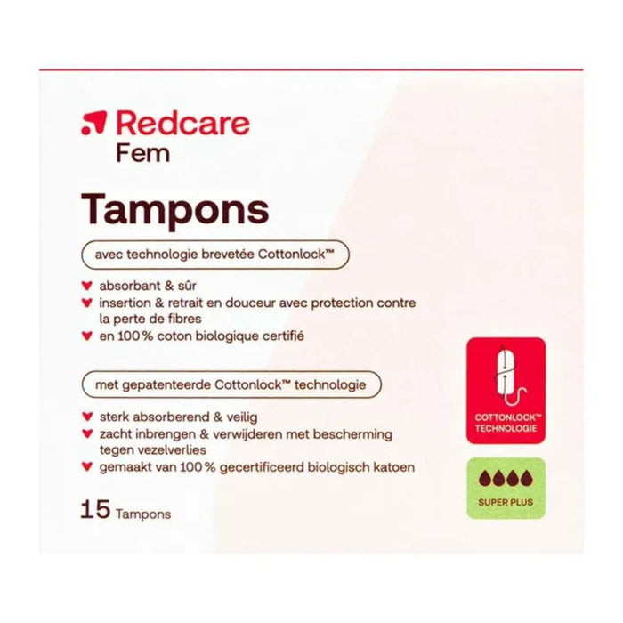 Redcare Fem Tampons Super Plus saugstark & sicher, 15 pcs. Tampons