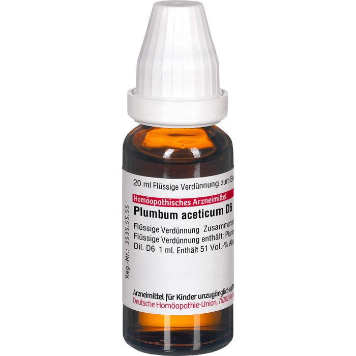 DHU Plumbum aceticum D6 Dilution, 20 ml Solution