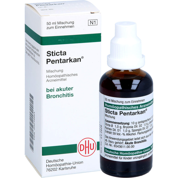 DHU Sticta Pentarkan Tropfen bei akuter Bronchitis, 50 ml Solution