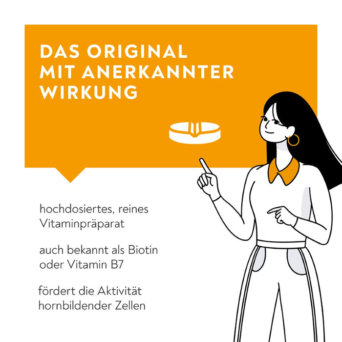 BIO-H-TIN Vitamin H Tabletten 5 mg beugen einem Mangel an Vitamin H vor, 60 pc Tablettes