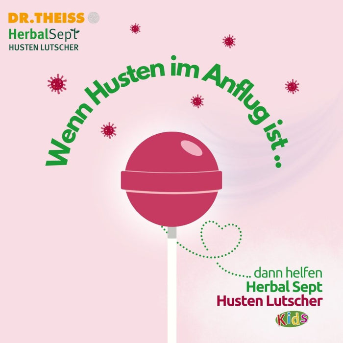 DR. THEISS Hedelix Herbalsept Hals Lutscher Kids bei Halsbeschwerden und Heiserkeit, 6 pcs. Lollipop