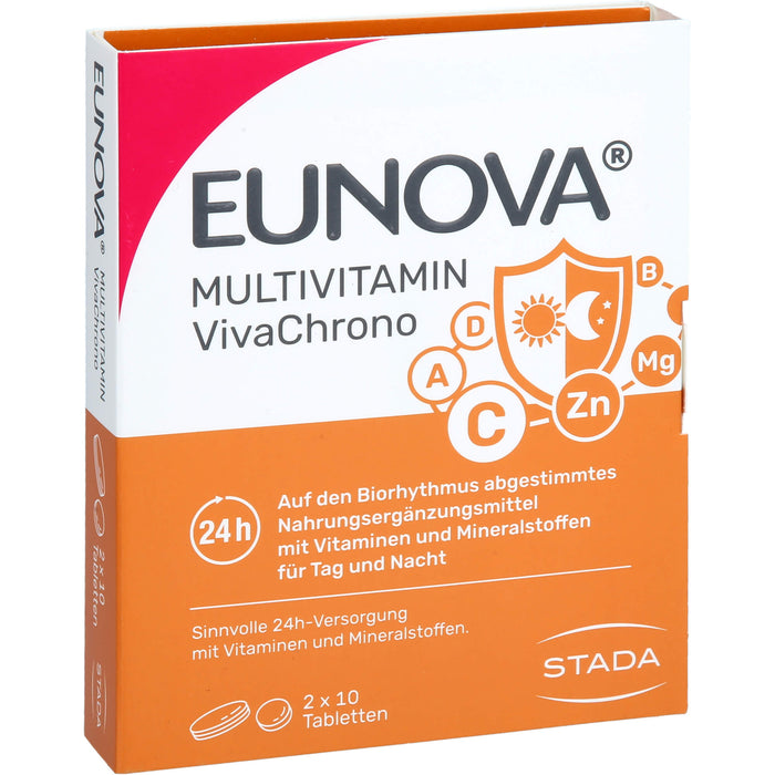 EUNOVA VivaChrono Tabletten 24-Stunden-Versorgung mit ausgewählten Vitaminen und Mineralstoffen, 10 St. Tagesportionen