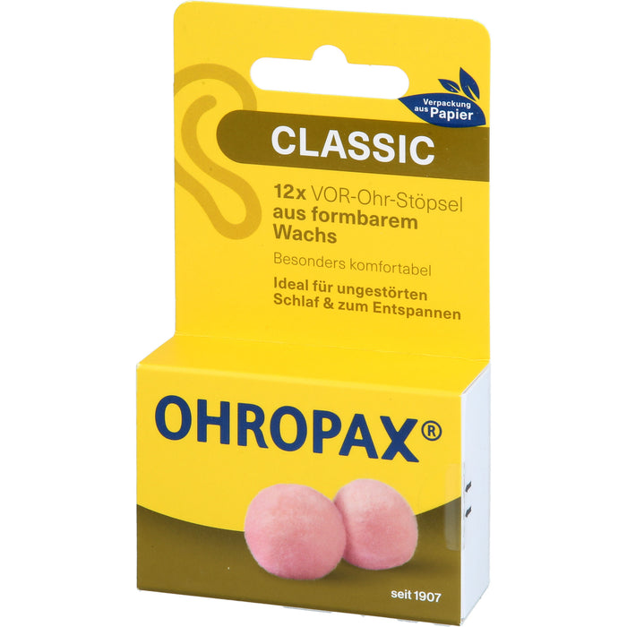 OHROPAX Classic Wachs Vor-Ohr Stöpsel, 12 pcs. Earplugs