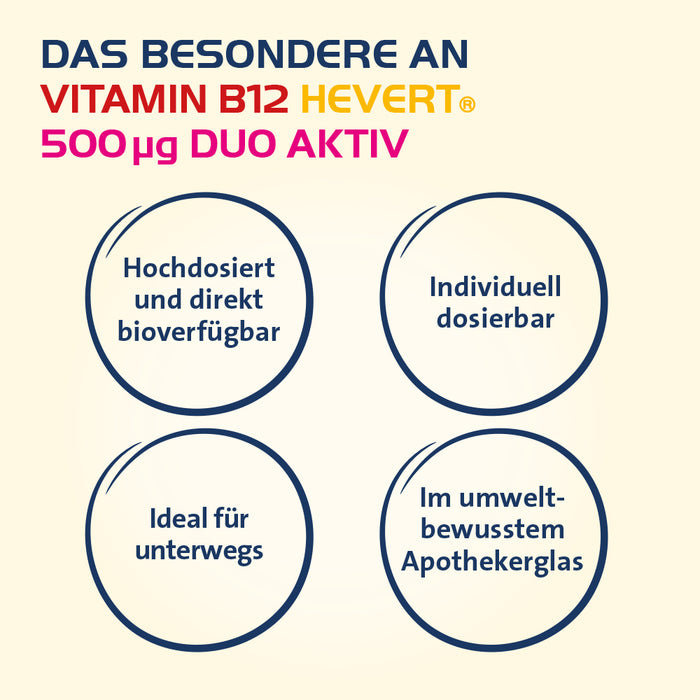Vitamin B12 Hevert 500 µg Duo Aktiv, 180 pcs. Tablets