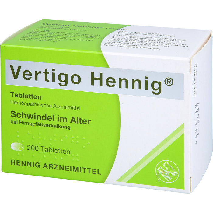 Vertigo Hennig Tabletten bei Schwindel im Alter, 200 St. Tabletten