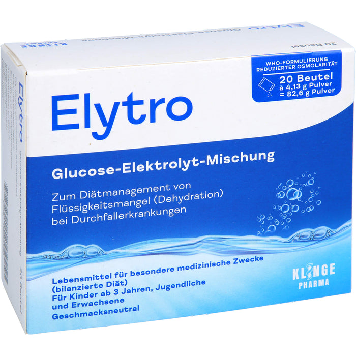 Elytro Glucose-Elektrolyt-Mischung bei Durchfallerkrankungen geschmacksneutral, 20 pc Sachets