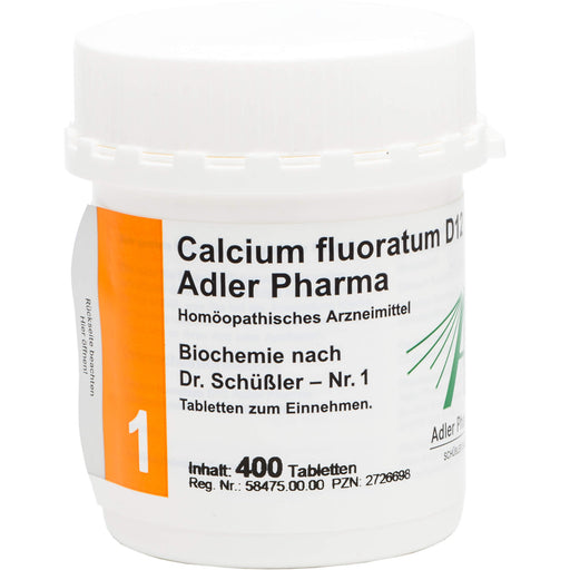 Adler Pharma Calcium fluoratum D12 Biochemie nach Dr. Schüßler Nr.1 Tabletten, 400 St. Tabletten