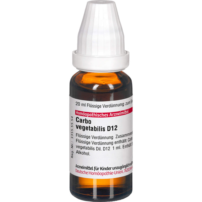 DHU Carbo vegetabilis D12 Dilution, 20 ml Solution