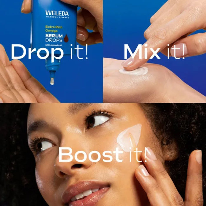 WELEDA Extra Rich Omega Serum Drops starke Hautbarriere und intensive Pflege, 30 ml Solution