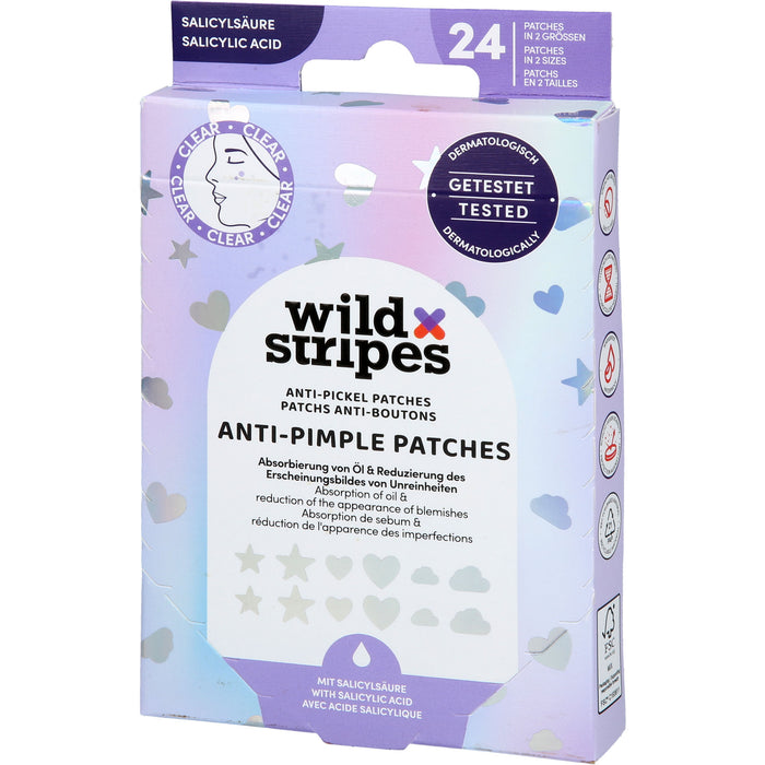 Wild Stripes Anti-Pickel Patches mit Salicylsäure, 24 pc Pansement