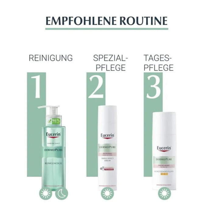 Eucerin Dermopure Triple Effect Gesichtsserum gegen unreine Haut, Pickelmale und glänzende Haut, 40 ml Lösung