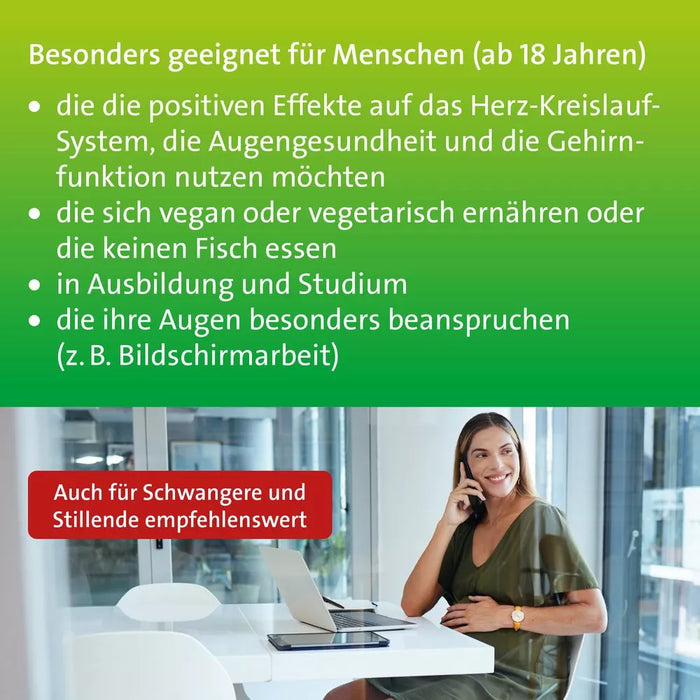 Omega-3 Hevert pflanzlich für eine gesunde Herzfunktion, Gehirnleistung und Sehkraft, 60 pc Capsules