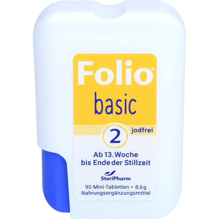 Folio Basic 2 jodfreie Mini-Tabletten ab der 13. Woche bis Ende der Stillzeit, 90 St. Tabletten