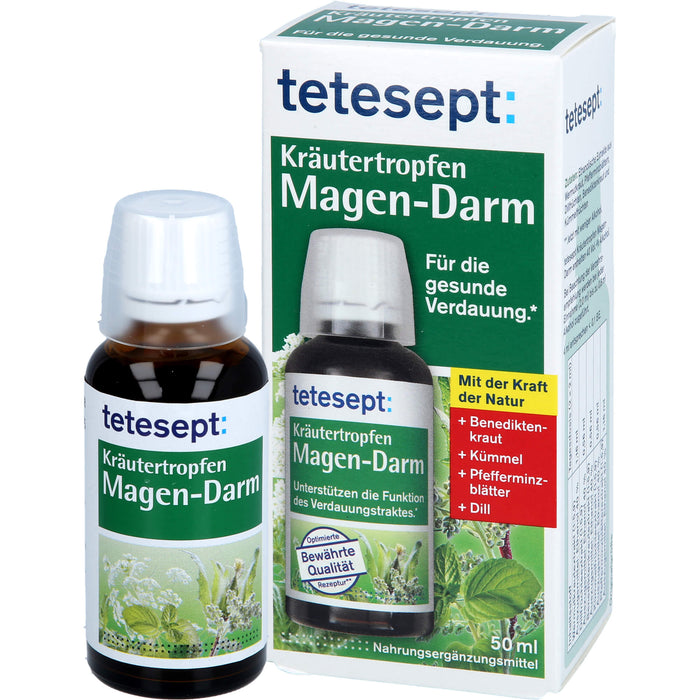 Tetesept Kräutertropfen Magen-Darm für die gesunde Verdauung, 50 ml Solution