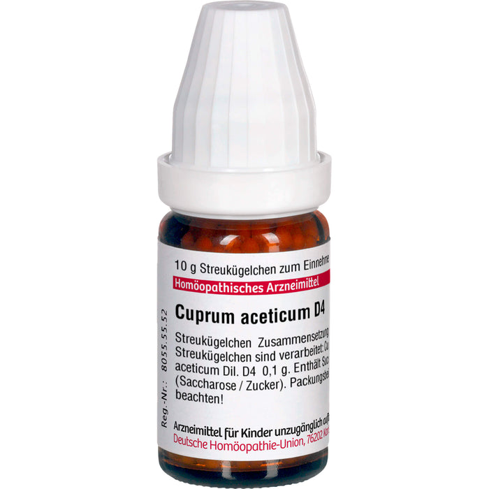 Cuprum aceticum D4 DHU Globuli, 10 g Globules