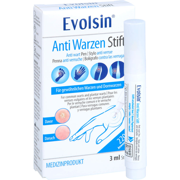 Evolsin Anti Warzen Stift gegen Dornwarzen, 3 ml Lösung