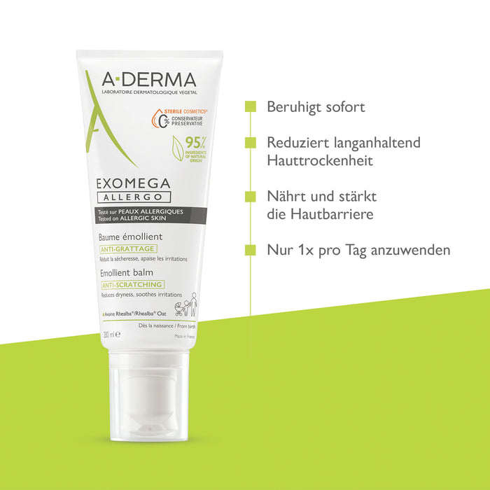 A-DERMA EXOMEGA ALLERGO Balsam rückfettend, 200 g Baume