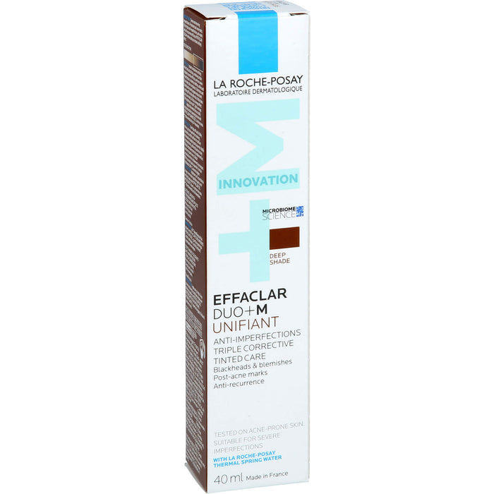 La Roche-Posay Effaclar Duo+M Unifiant getönte, dreifach tiefenwirksame Pflege gegen Unreinheiten dunkler Farbton, 40 ml Creme