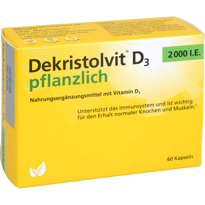 Dekristolvit D3 2000 I.E. Kapseln unterstützt das Immunsystem und den Erhalt normaler Knochen und Muskeln, 60 St. Kapseln