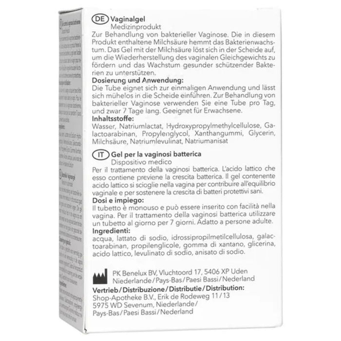 Redcare Milchsäurekur Tuben zur Behandlung und Vorbeugung bakterieller Vaginose, 7 pc Paquet